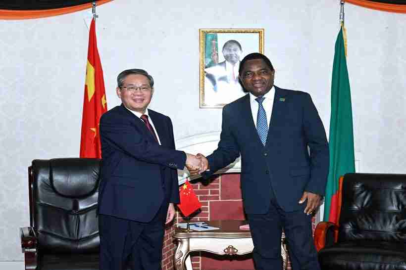 චීන අගමැති හා සැම්බියානු ජනපති අතර සාකච්ඡා